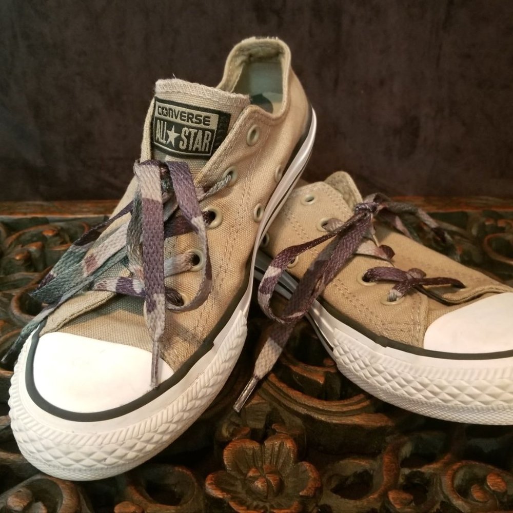 Converse All Star Sand & Camo, US size 2